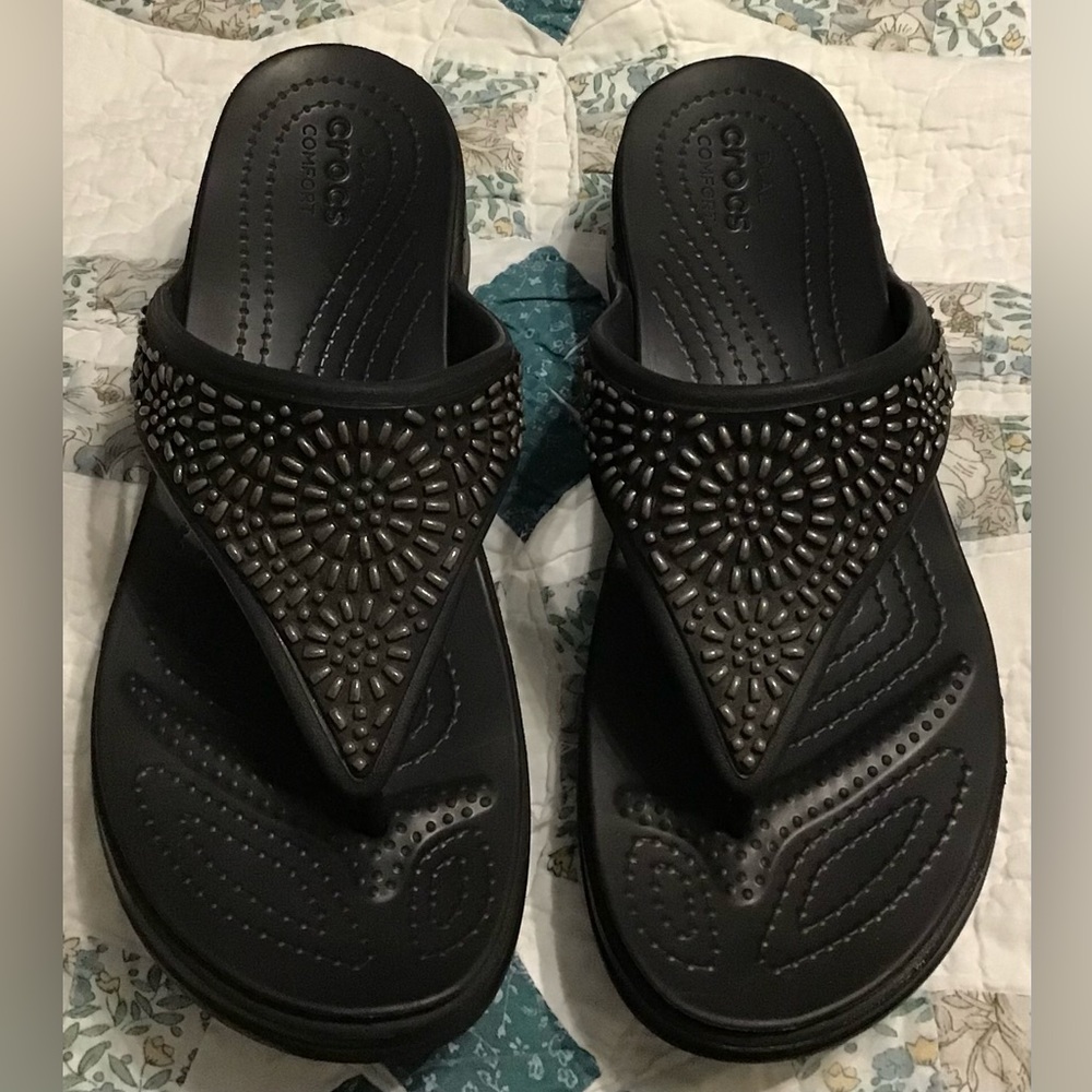 Crocs Monterey Diamanté Wedge Sandals